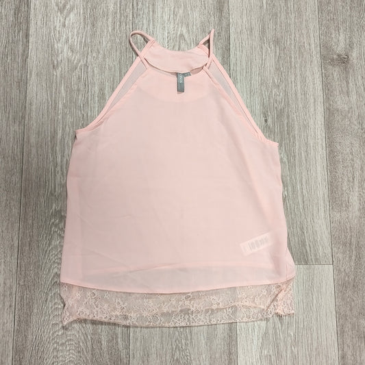 ASOS Halter Neck Tank Top Blush Pink Lace Hem Womens Size UK 8 US 4