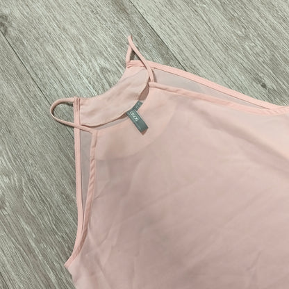 ASOS Halter Neck Tank Top Blush Pink Lace Hem Womens Size UK 8 US 4