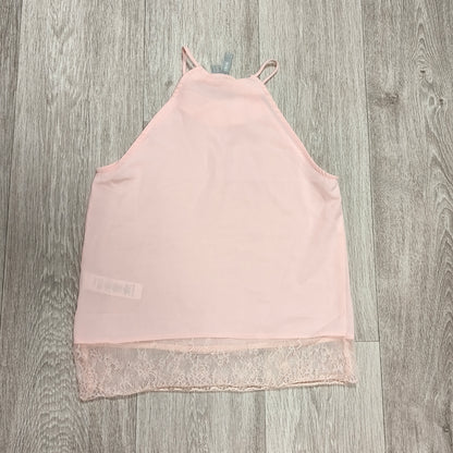 ASOS Halter Neck Tank Top Blush Pink Lace Hem Womens Size UK 8 US 4