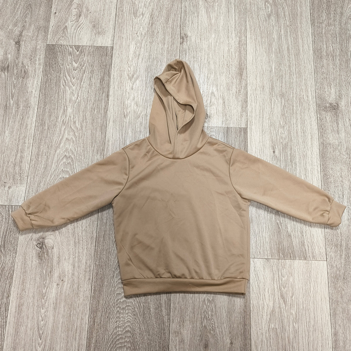 SHEIN Kids Beige Solid Pullover Hoodie Long Sleeve Size 5Y