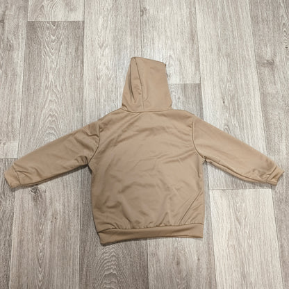 SHEIN Kids Beige Solid Pullover Hoodie Long Sleeve Size 5Y