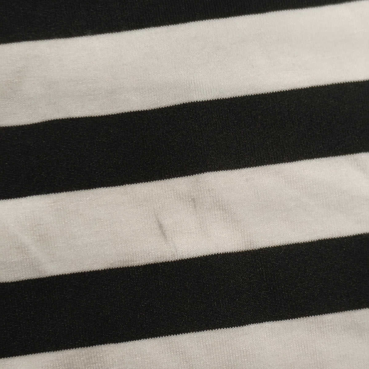 Womens Black White Striped Long Sleeve V-Neck Top Gold Glitter Trim