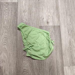 SHEIN Girls Ribbed One Shoulder Ruched Drawstring Crop Top 9Y Green