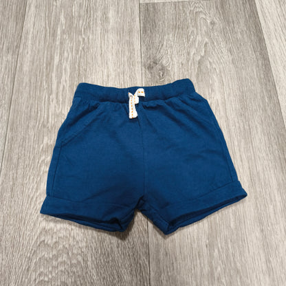 F&F Baby Shorts Up To 3M 62cm Navy Blue Jersey Drawstring Pockets