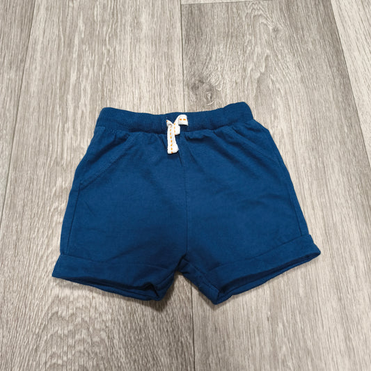 F&F Baby Shorts Up To 3M 62cm Navy Blue Jersey Drawstring Pockets