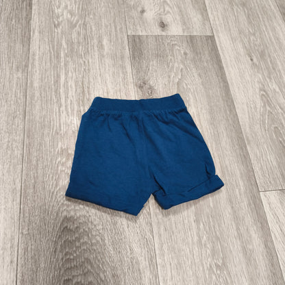 F&F Baby Shorts Up To 3M 62cm Navy Blue Jersey Drawstring Pockets