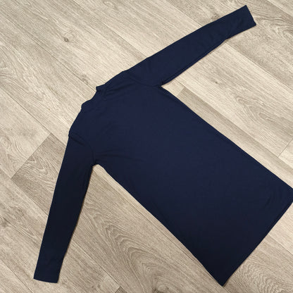 Sinsay Girls Navy Ribbed Mock Neck Long Sleeve Dress Size 134 CM 9 Years