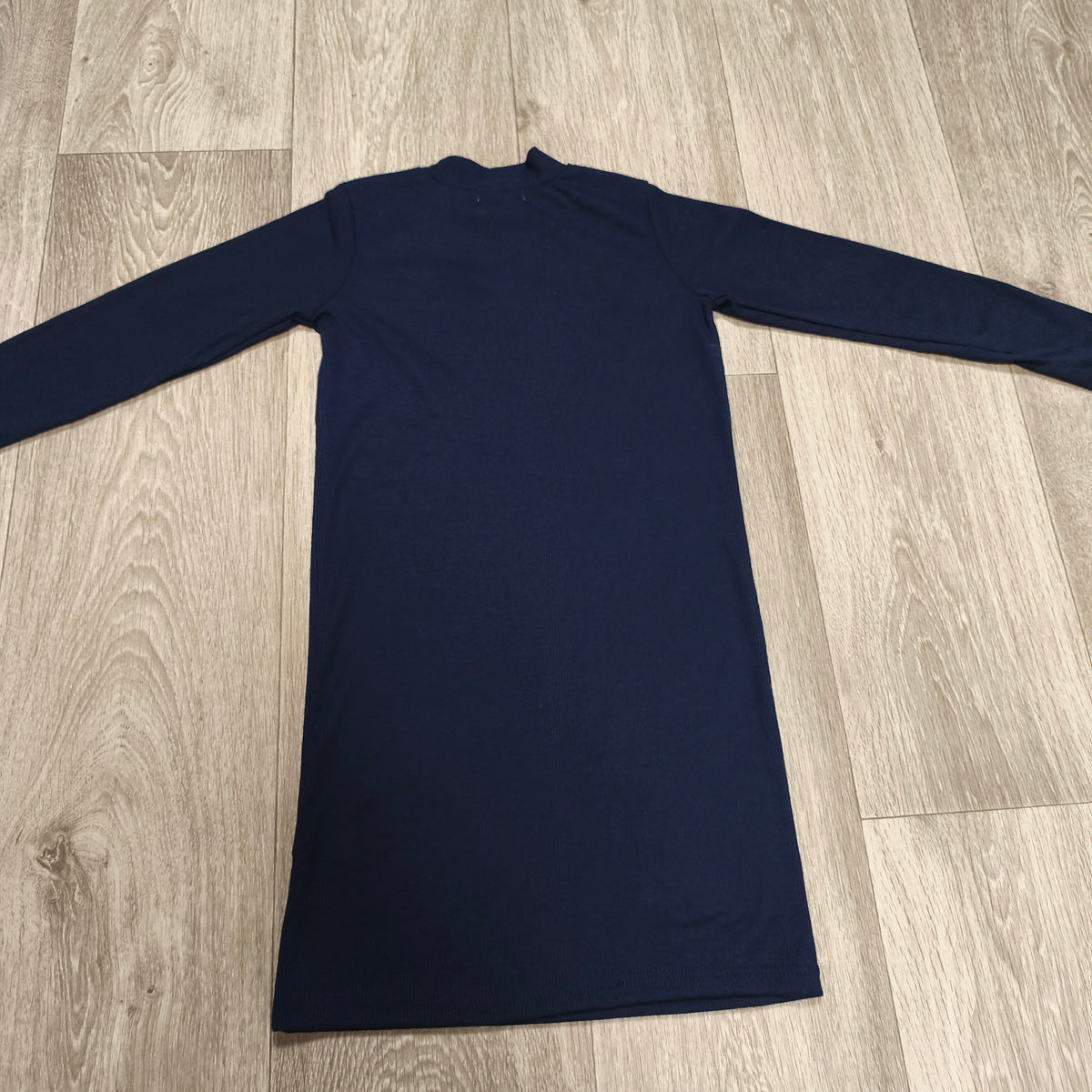 Sinsay Girls Navy Ribbed Mock Neck Long Sleeve Dress Size 134 CM 9 Years