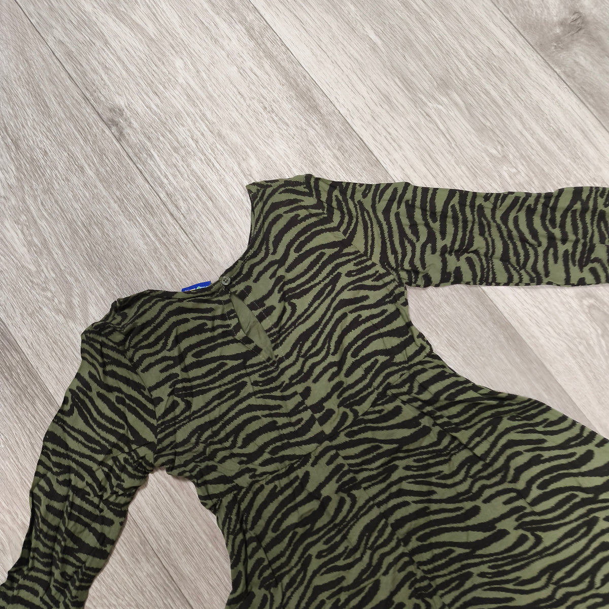 Lupilu Girls Dress 98/104 2-4 Years Green Zebra Print Long Sleeve Viscose