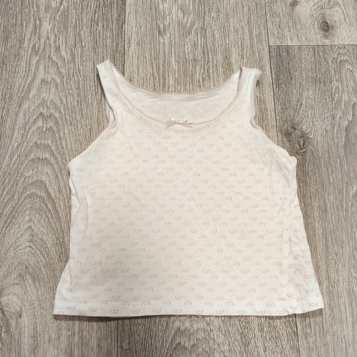 George Girls Vest Tank Top 3-4 Years 98-104cm Pink Rainbow Print