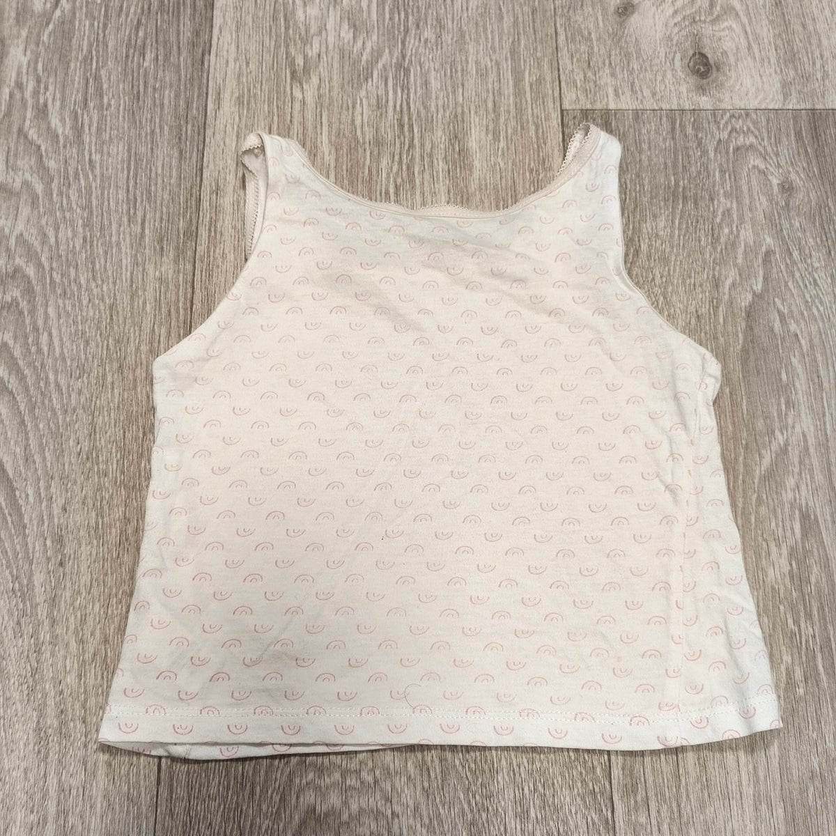 George Girls Vest Tank Top 3-4 Years 98-104cm Pink Rainbow Print