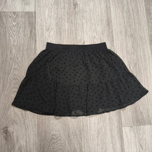 H&M Divided Black Heart Dot Ruffle Mini Skirt EUR 38 US 8