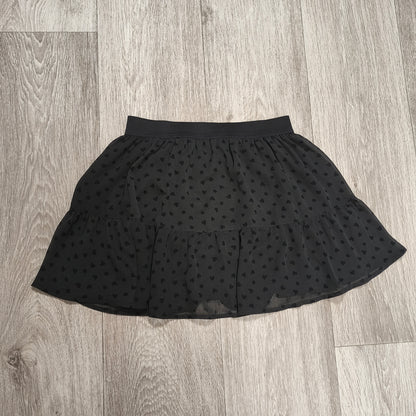 H&M Divided Black Heart Dot Ruffle Mini Skirt EUR 38 US 8
