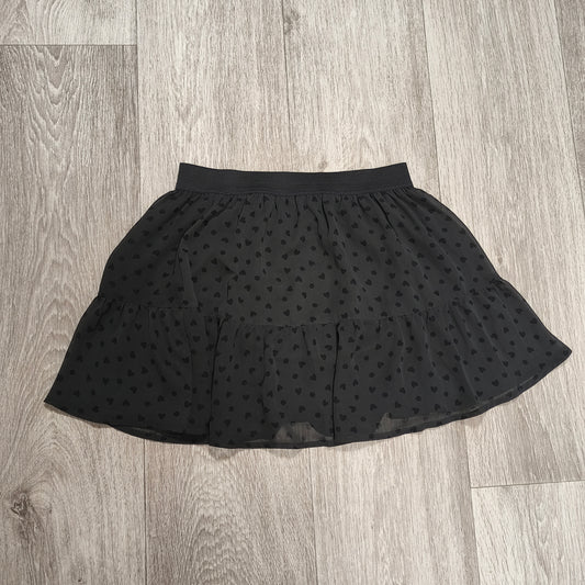 H&M Divided Black Heart Dot Ruffle Mini Skirt EUR 38 US 8