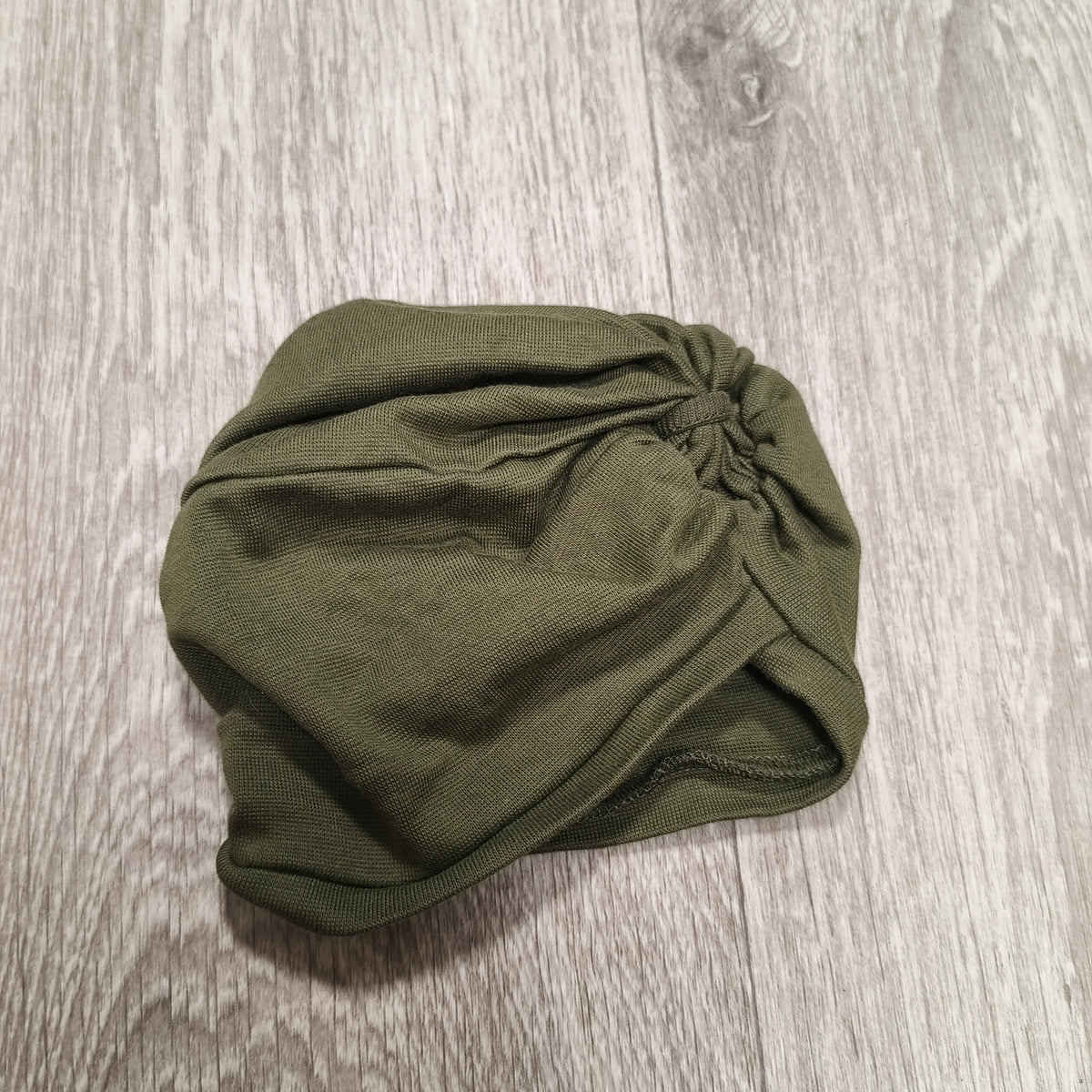 Wooly Organic Baby Turban Hat Beanie 95% Organic Cotton Olive Green