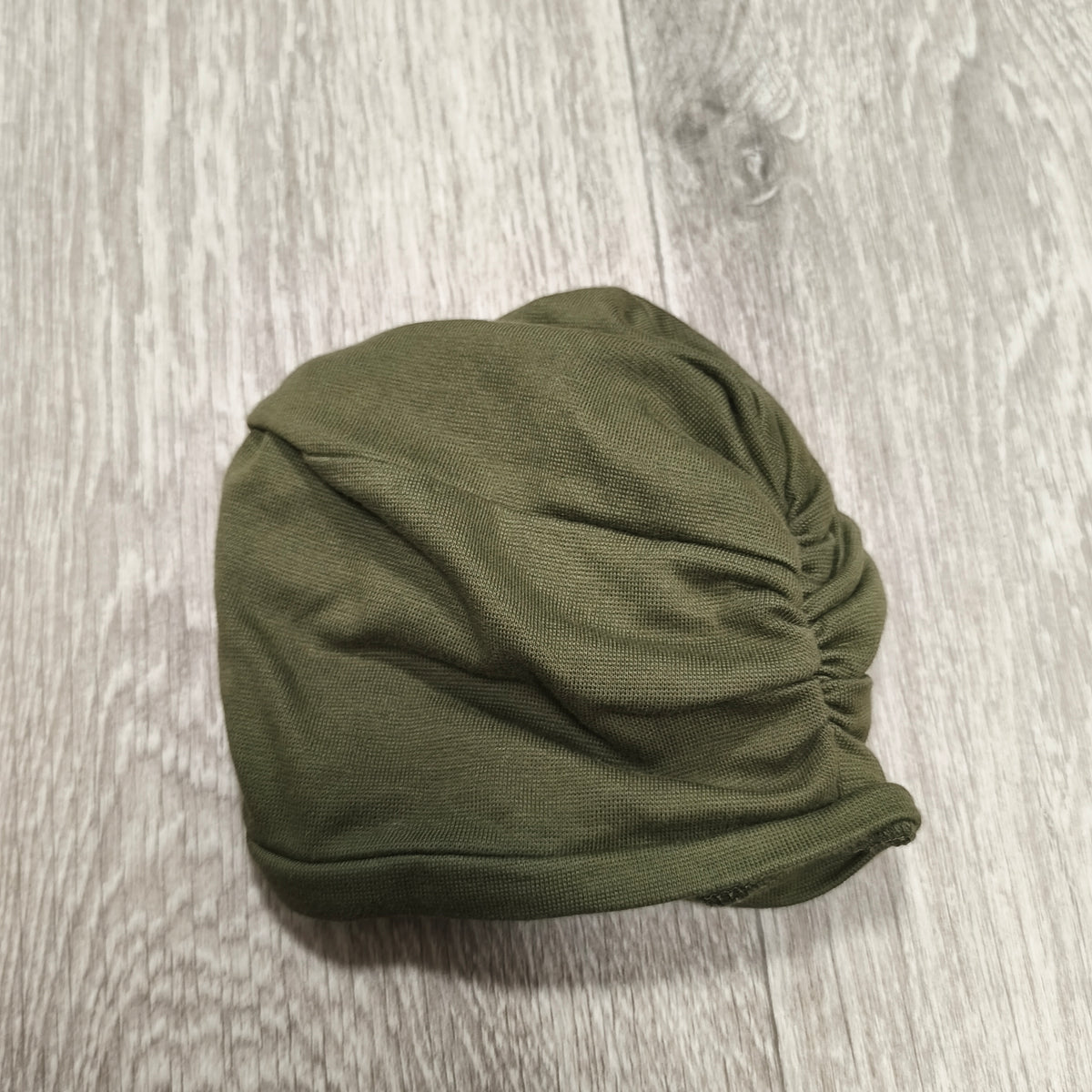 Wooly Organic Baby Turban Hat Beanie 95% Organic Cotton Olive Green