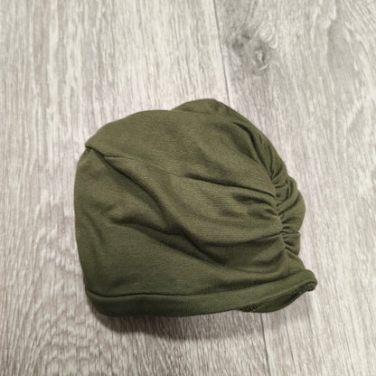 Wooly Organic Baby Turban Hat Beanie 95% Organic Cotton Olive Green