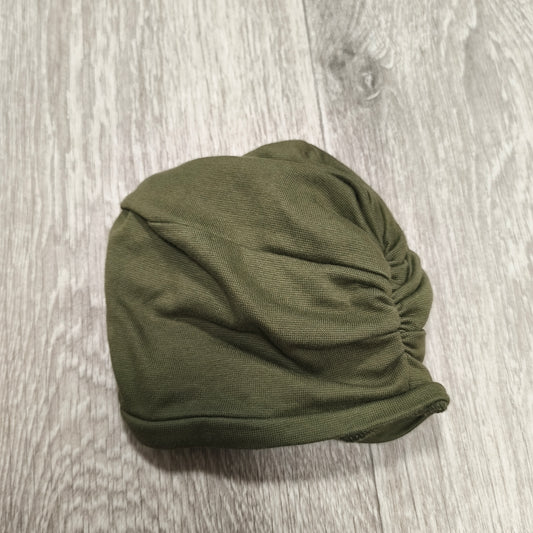 Wooly Organic Baby Turban Hat Beanie 95% Organic Cotton Olive Green