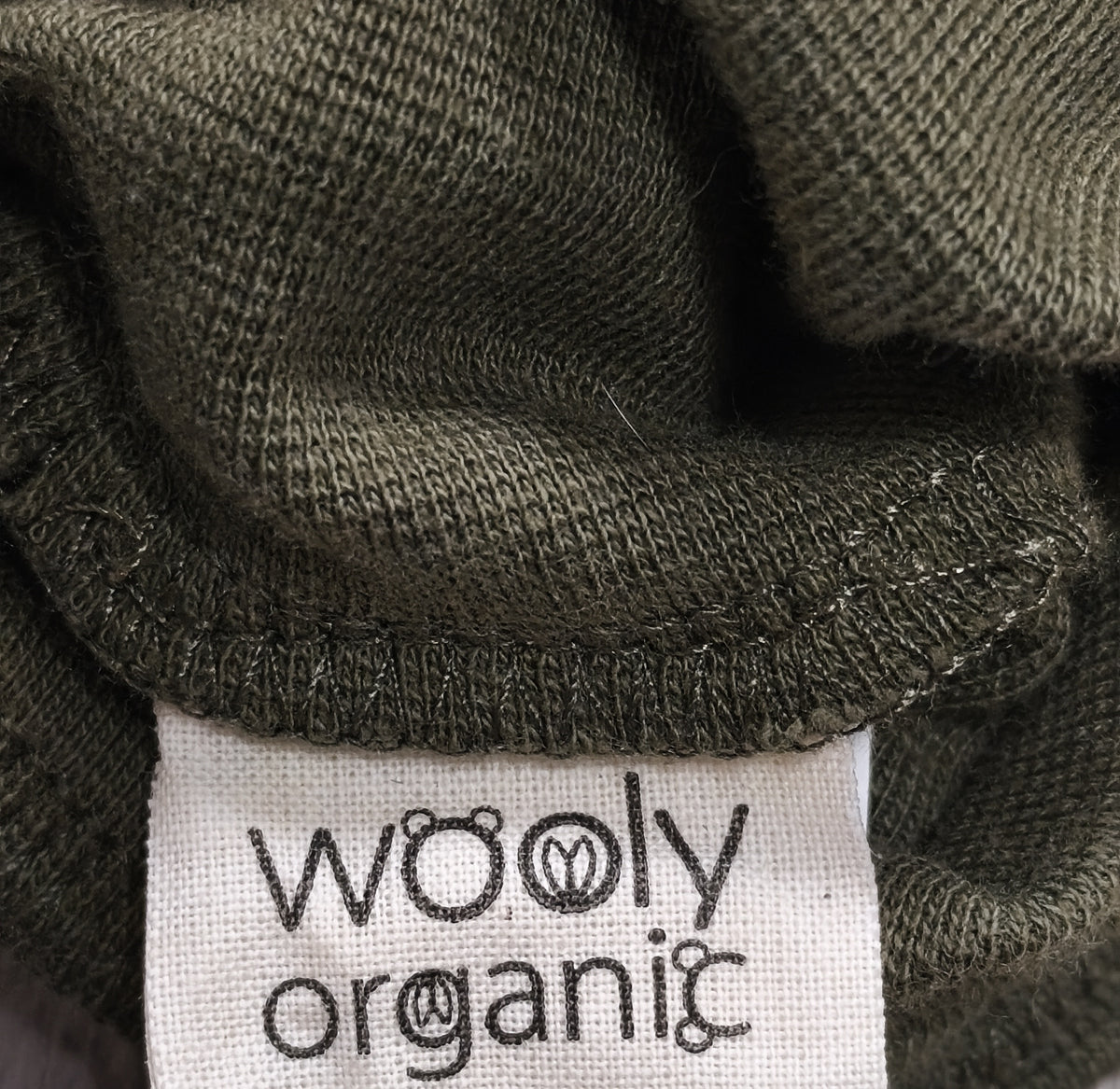 Wooly Organic Baby Turban Hat Beanie 95% Organic Cotton Olive Green
