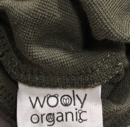 Wooly Organic Baby Turban Hat Beanie 95% Organic Cotton Olive Green