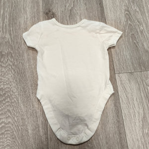 George Baby Bodysuit 0-3 Months White Short Sleeve Snap One Piece Unisex