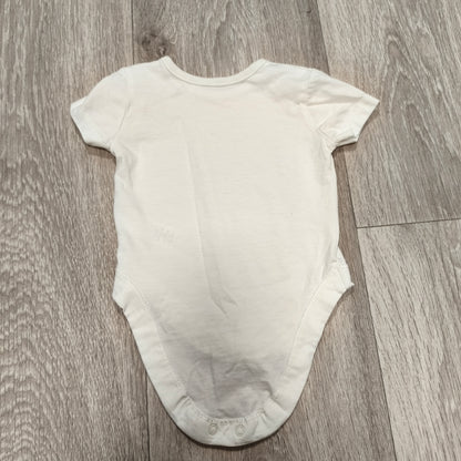 George Baby Bodysuit 0-3 Months White Short Sleeve Snap One Piece Unisex