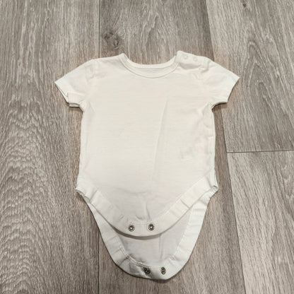George Baby Bodysuit 0-3 Months White Short Sleeve Snap One Piece Unisex