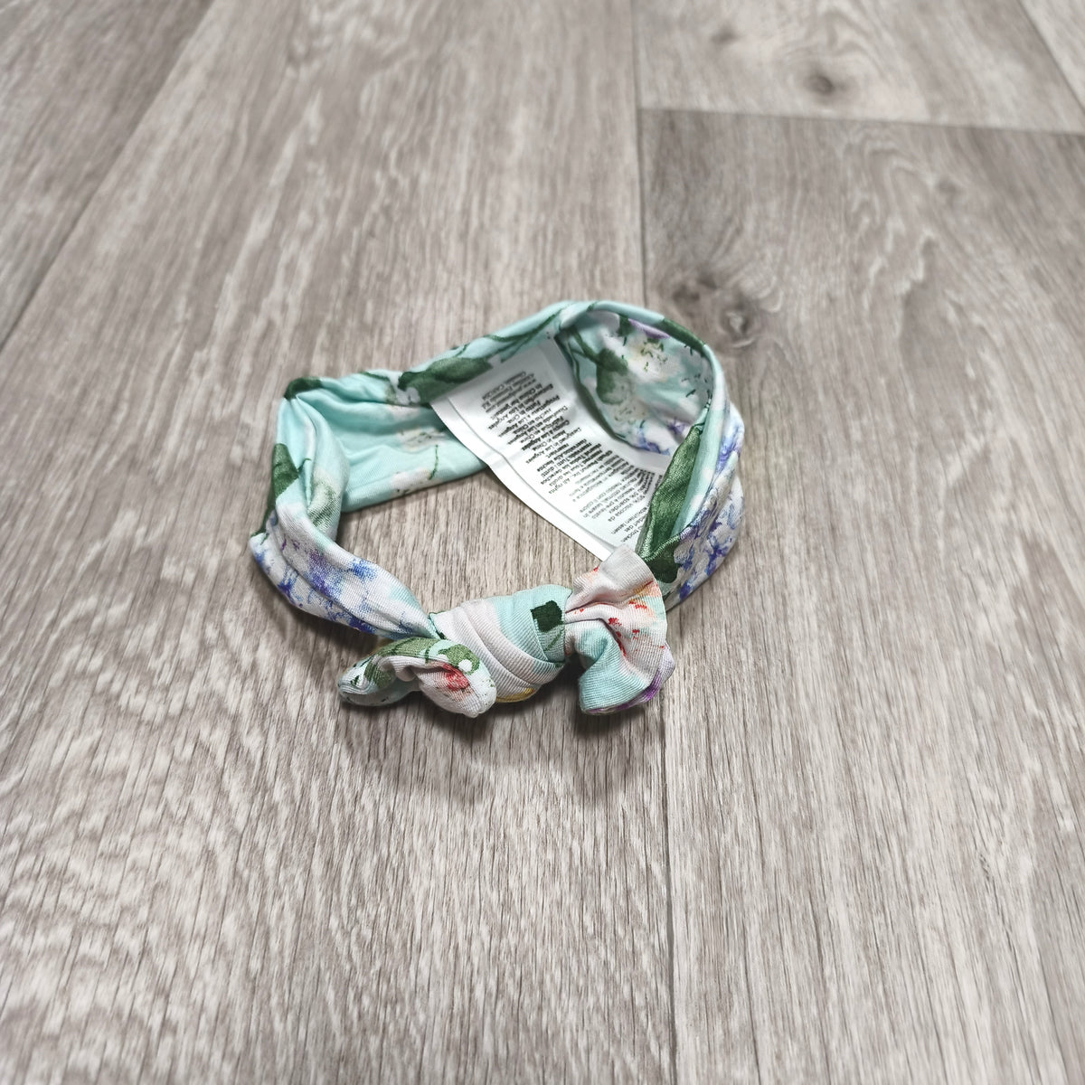 Posh Peanut Baby Headband Top Knot Bow Bamboo Floral Mint Blue