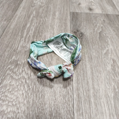 Posh Peanut Baby Headband Top Knot Bow Bamboo Floral Mint Blue