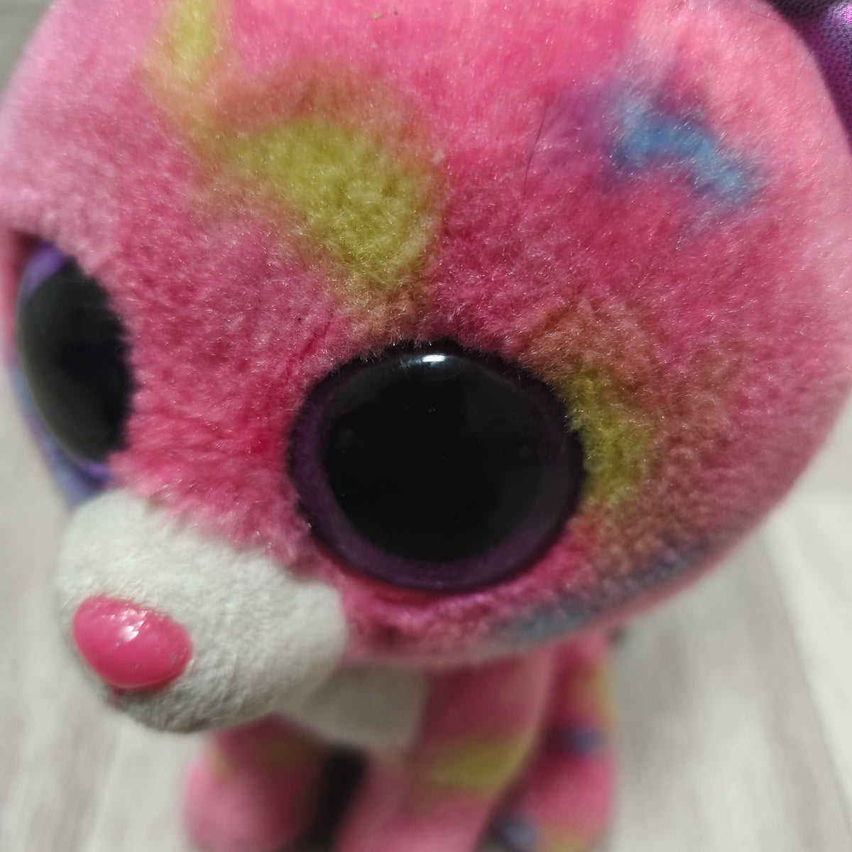 Ty Beanie Boos Cancun Pink Chihuahua Dog Plush Tie Dye Metallic Ears 2014