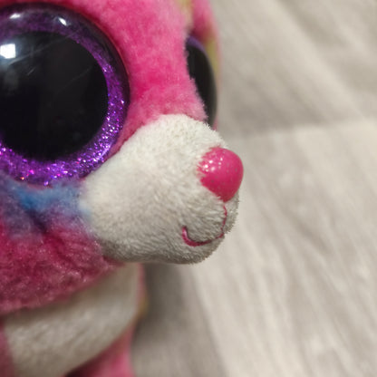 Ty Beanie Boos Cancun Pink Chihuahua Dog Plush Tie Dye Metallic Ears 2014