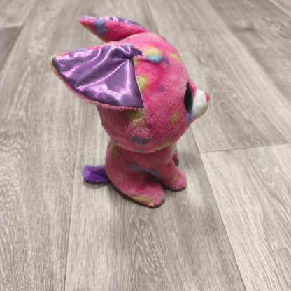 Ty Beanie Boos Cancun Pink Chihuahua Dog Plush Tie Dye Metallic Ears 2014