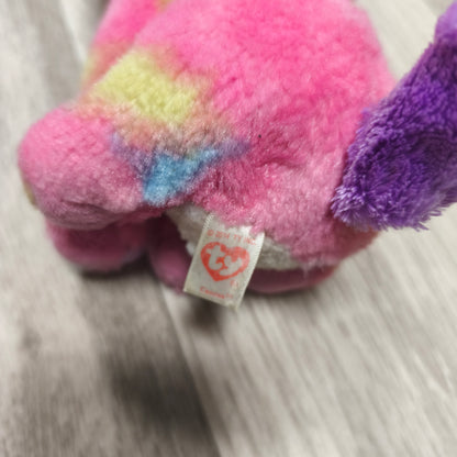 Ty Beanie Boos Cancun Pink Chihuahua Dog Plush Tie Dye Metallic Ears 2014