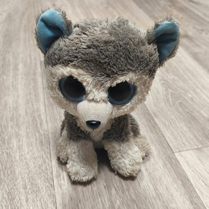 Ty Beanie Boos Slush Husky Dog Plush 6" Blue Glitter Eyes Stuffed Animal Toy