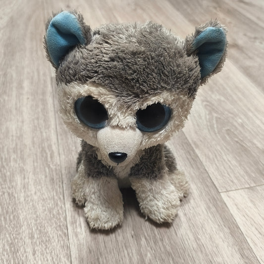 Ty Beanie Boos Slush Husky Dog Plush 6" Blue Glitter Eyes Stuffed Animal Toy