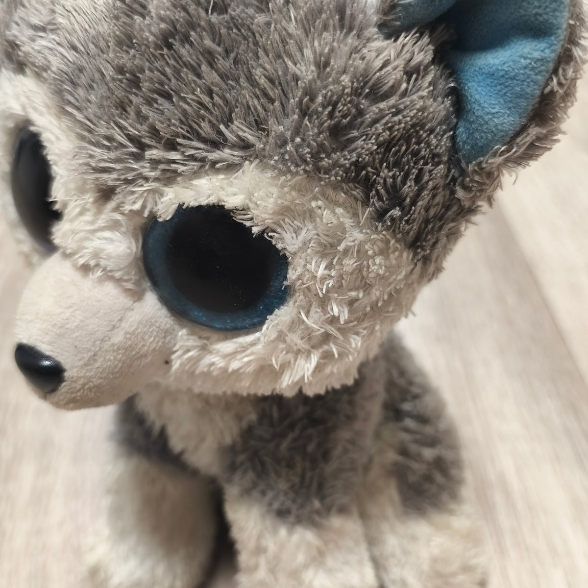 Ty Beanie Boos Slush Husky Dog Plush 6" Blue Glitter Eyes Stuffed Animal Toy