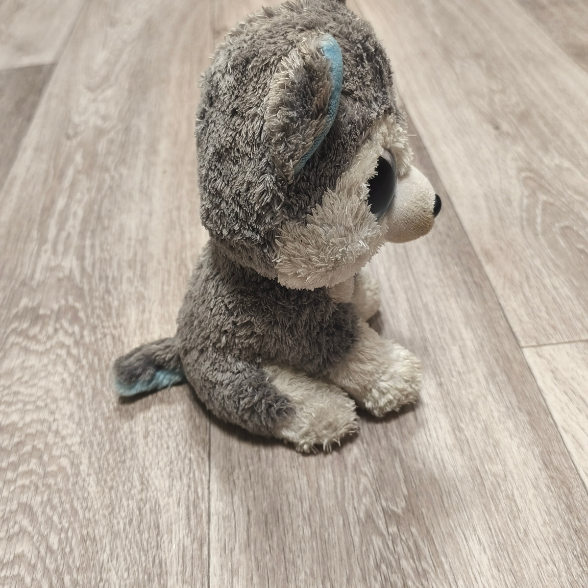 Ty Beanie Boos Slush Husky Dog Plush 6" Blue Glitter Eyes Stuffed Animal Toy