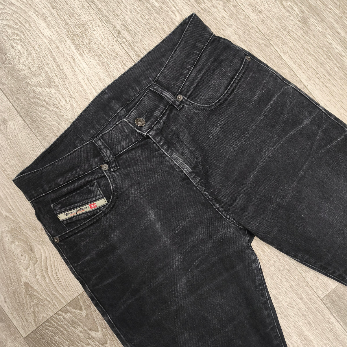 Diesel Mens W29 Dark Wash Faded Black Slim Jeans Denim Pants Made In Tunisia