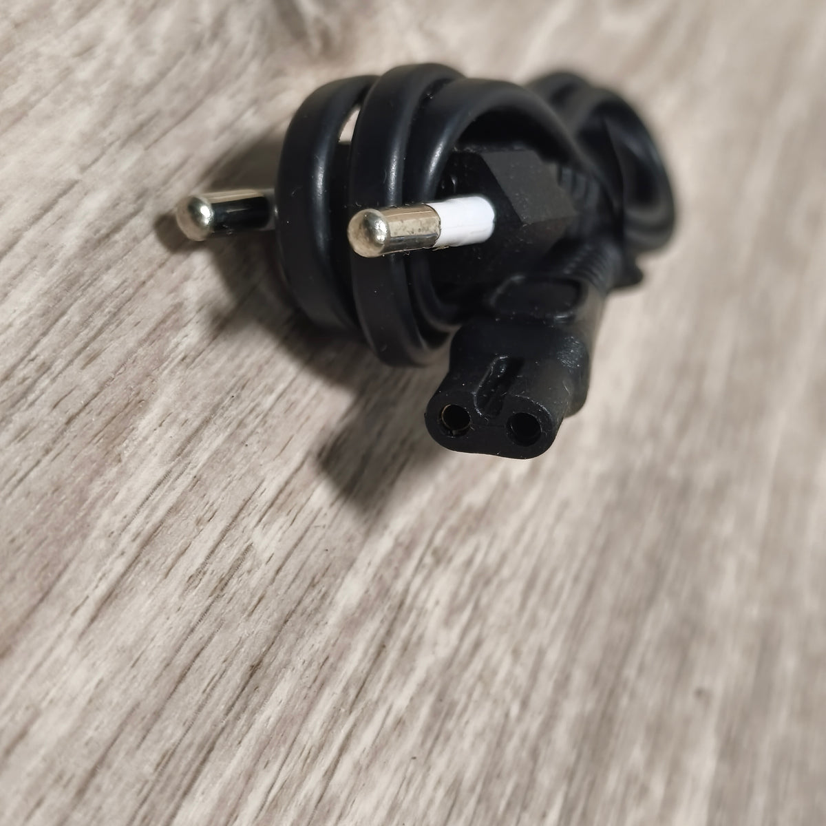 Black 2-Pin EU Plug Power Cord Cable IEC C7 Figure 8 Mains Lead