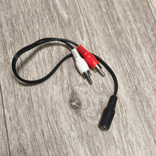 3.5mm Female to Dual RCA Male Audio Cable Y Splitter Stereo AUX Jack Adapter