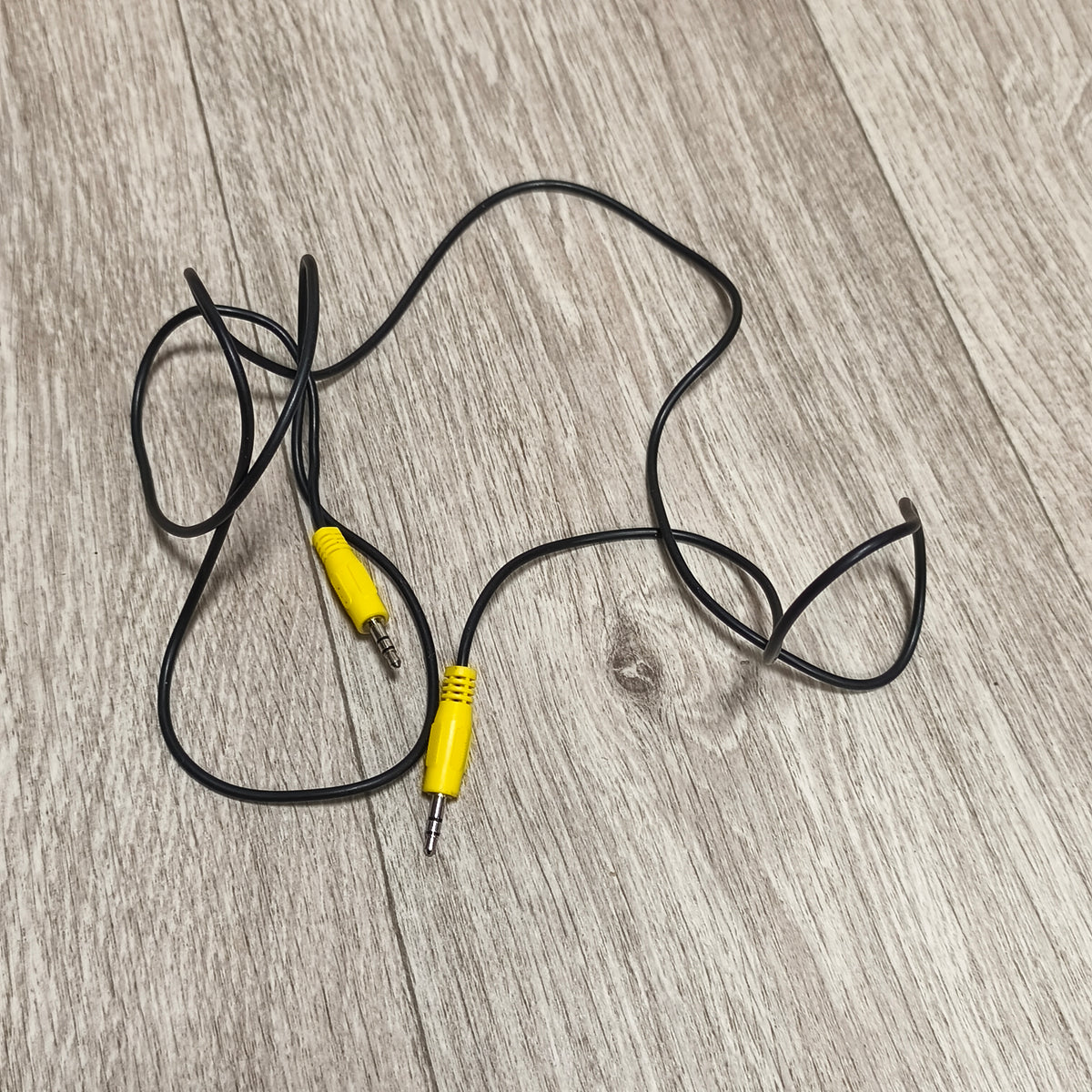 Black Aux Audio Cable Wire Dual Yellow Male Jack Connector Plug Lead Cord