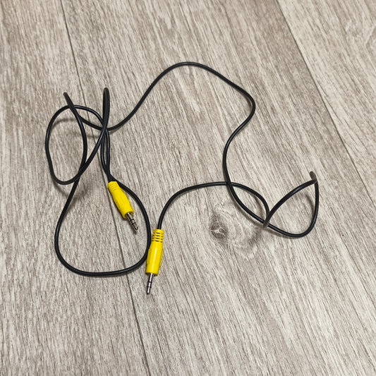 Black Aux Audio Cable Wire Dual Yellow Male Jack Connector Plug Lead Cord