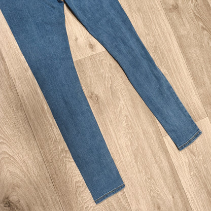 SHEIN Women Distressed Ripped High Waist Skinny Jeans Blue Denim Size XS