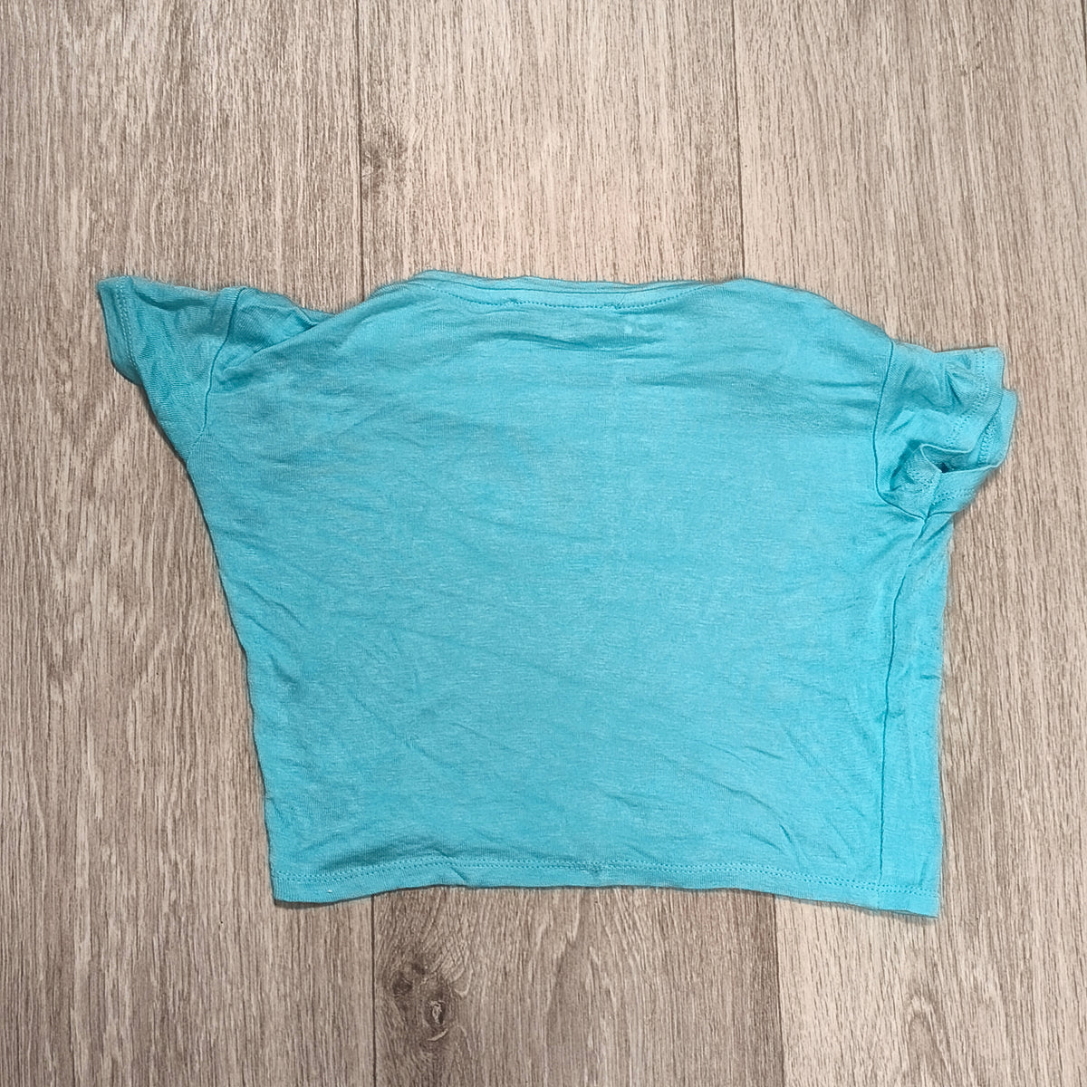 FB Sister Womens Crop Top T-Shirt Size XS Turquoise Blue Short Sleeve Casual Tee