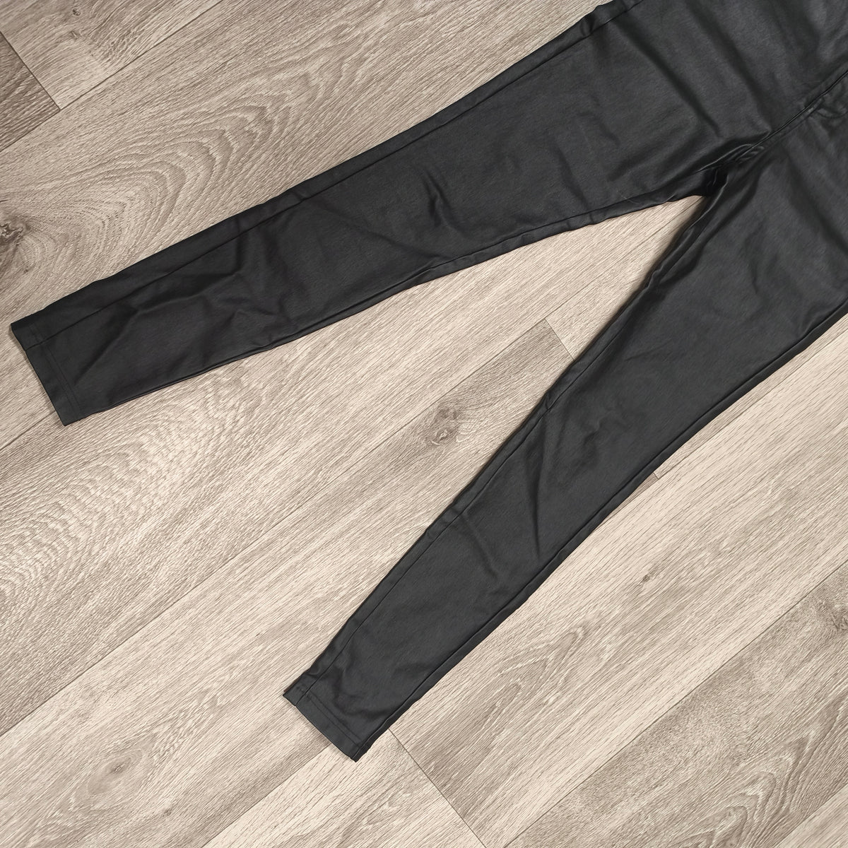 Women Black Faux Leather Pants High Waist Skinny Coated Trousers Stretch