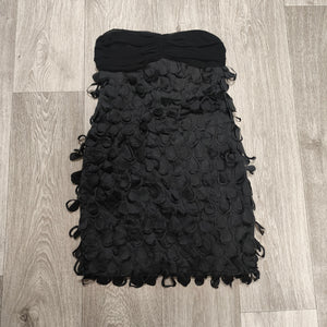 Danity Womens Black Strapless 3D Petal Mini Dress Size L Cocktail Party Club