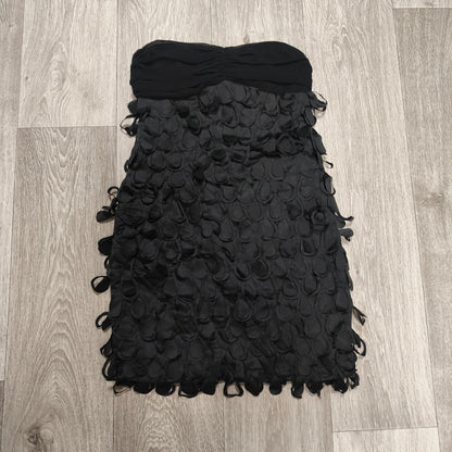 Danity Womens Black Strapless 3D Petal Mini Dress Size L Cocktail Party Club