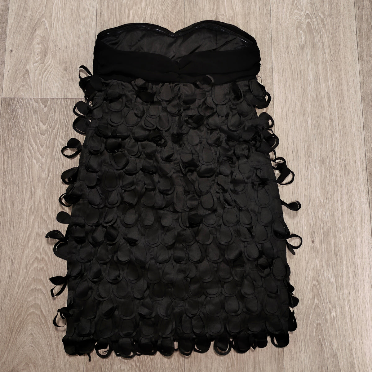 Danity Womens Black Strapless 3D Petal Mini Dress Size L Cocktail Party Club