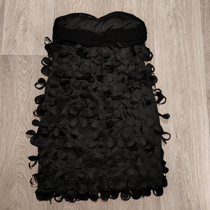 Danity Womens Black Strapless 3D Petal Mini Dress Size L Cocktail Party Club