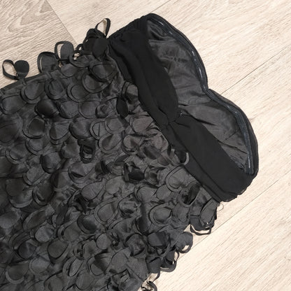 Danity Womens Black Strapless 3D Petal Mini Dress Size L Cocktail Party Club